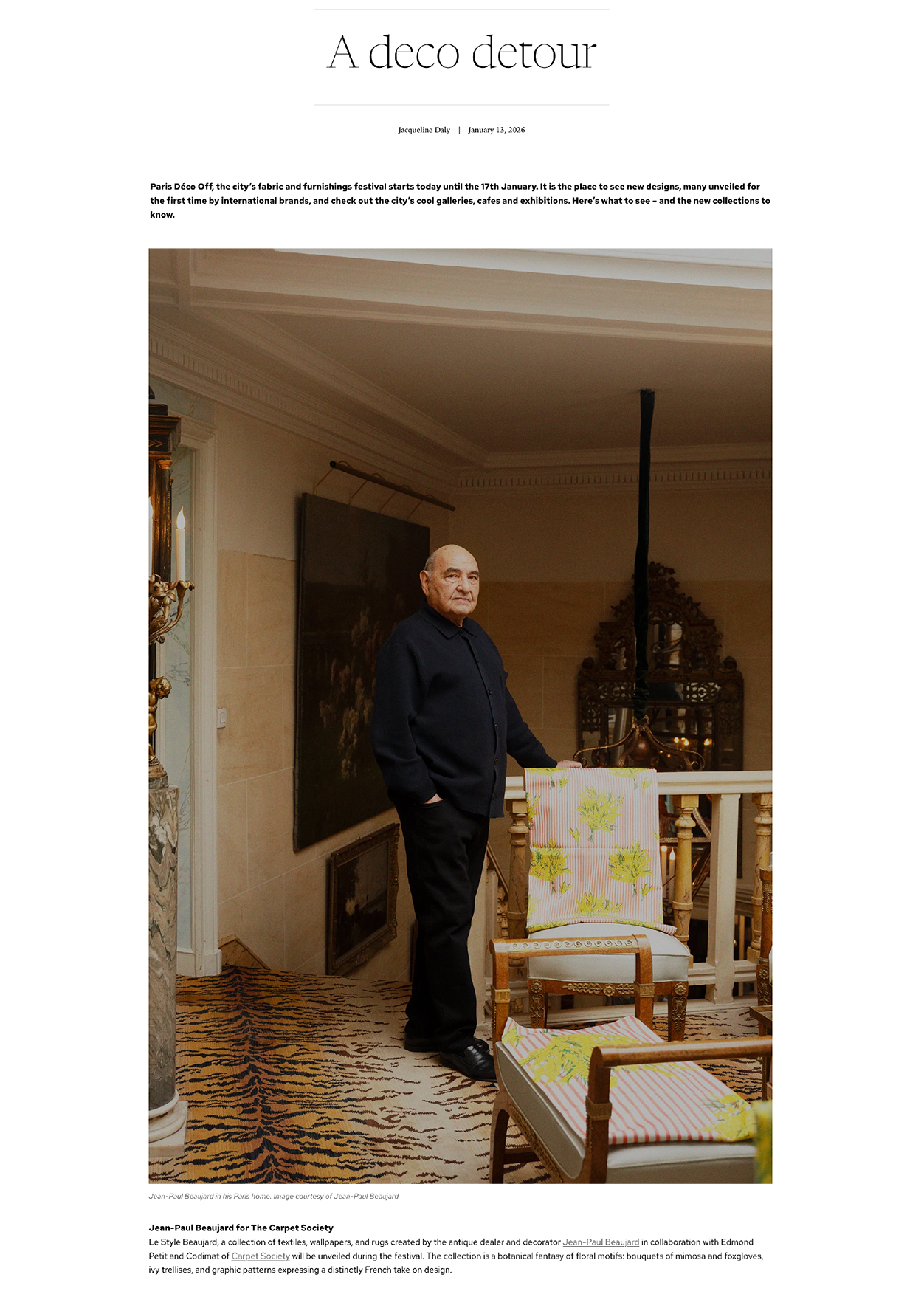 Article A DECO DETOUR - Janvier 2026 - Le style Beaujard chez EDMOND PETIT