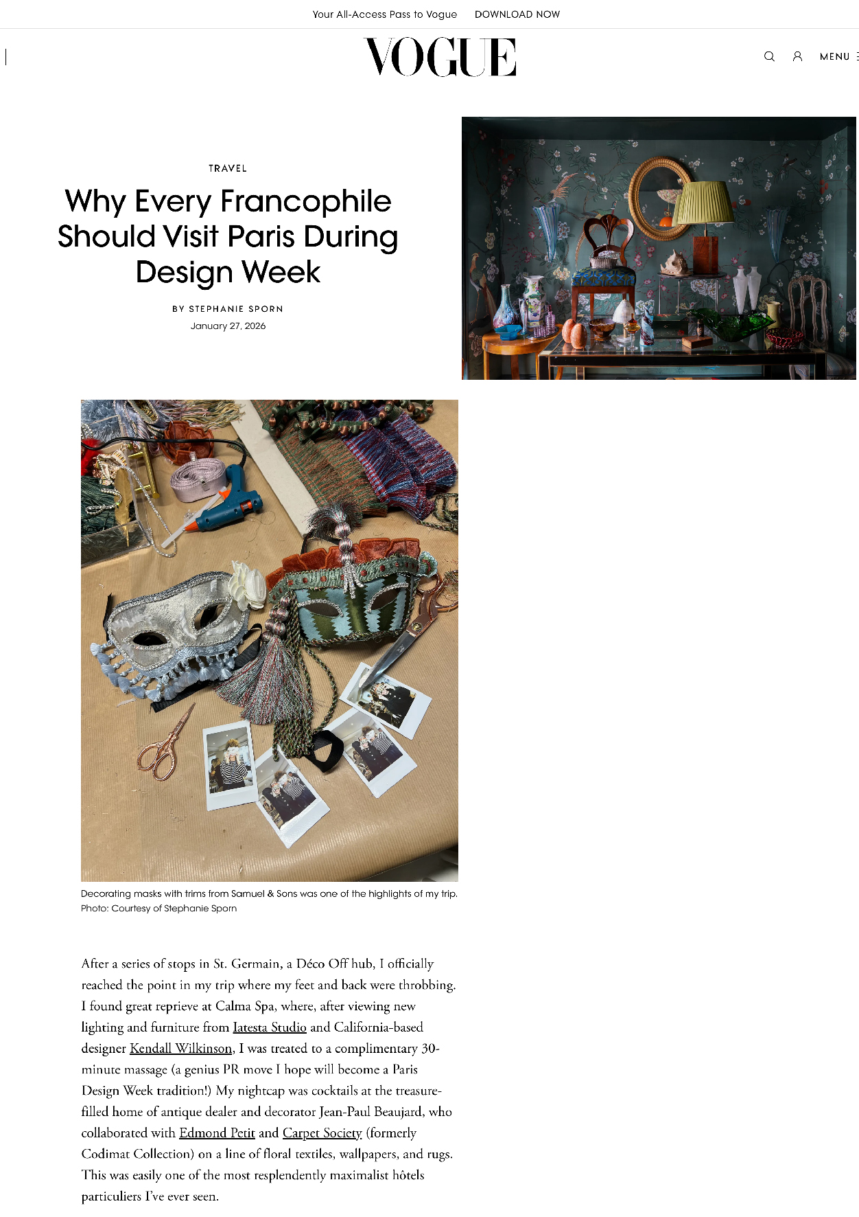 Article VOGUE - Janvier 2026 - Le Style Beaujard chez EDMOND PETIT